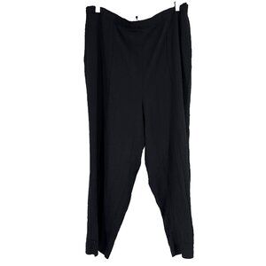 Habitat Clothing Women XL Crepe Pants Cropped Black Pull On Stretch Minimalist